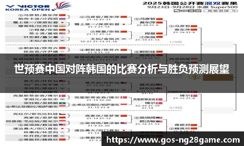 世预赛中国对阵韩国的比赛分析与胜负预测展望
